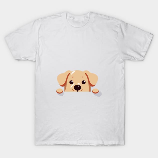 Peeking Dog T-Shirt by Rockave Design